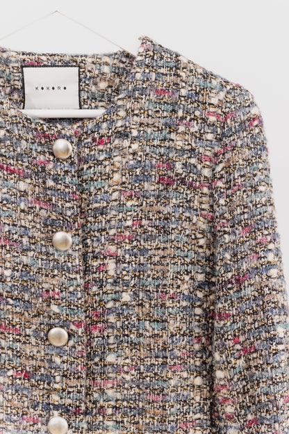 CHAQUETA CORTA TWEED MULTICOLOR