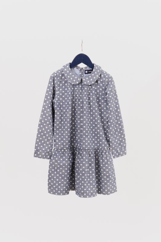 VESTIDO DENIM DE LUNARES BABY GAP BY PEANUTS PETIT