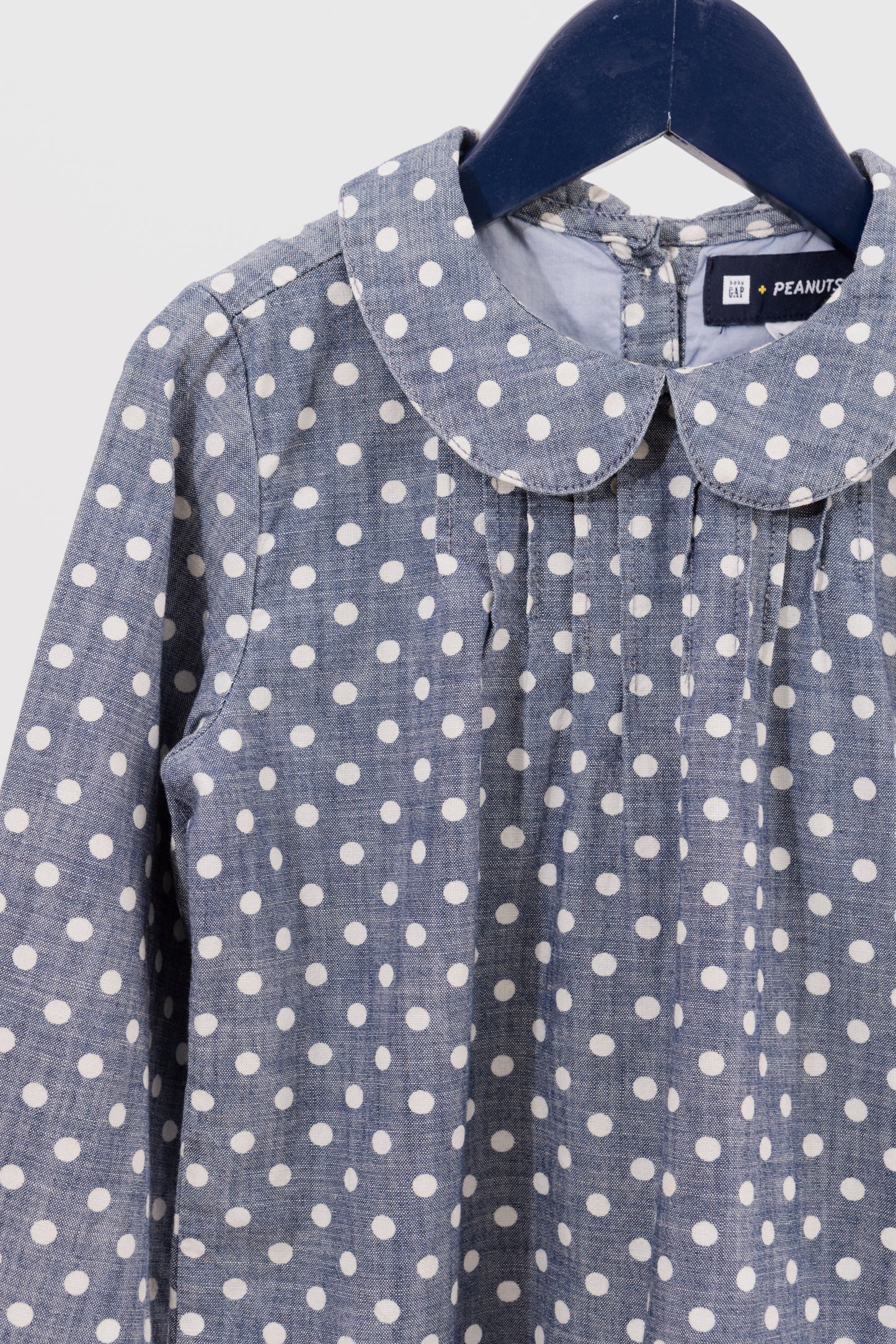 VESTIDO DENIM DE LUNARES BABY GAP BY PEANUTS PETIT