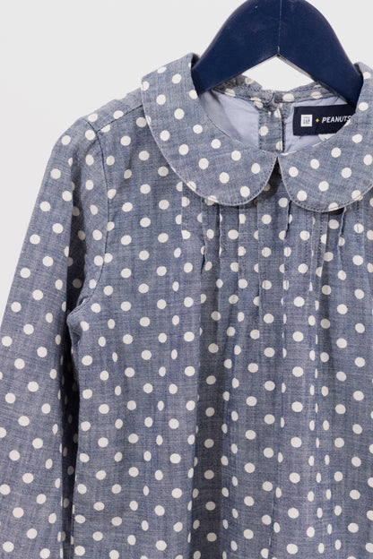 VESTIDO DENIM DE LUNARES BABY GAP BY PEANUTS PETIT