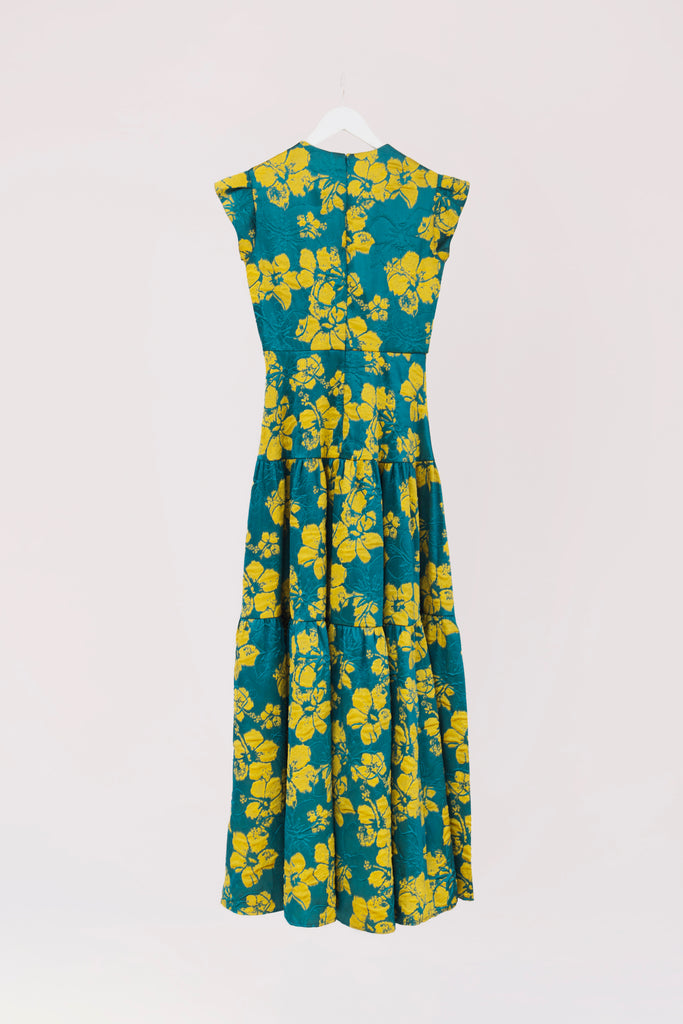 VESTIDO GREEN YELLOW FLORAL