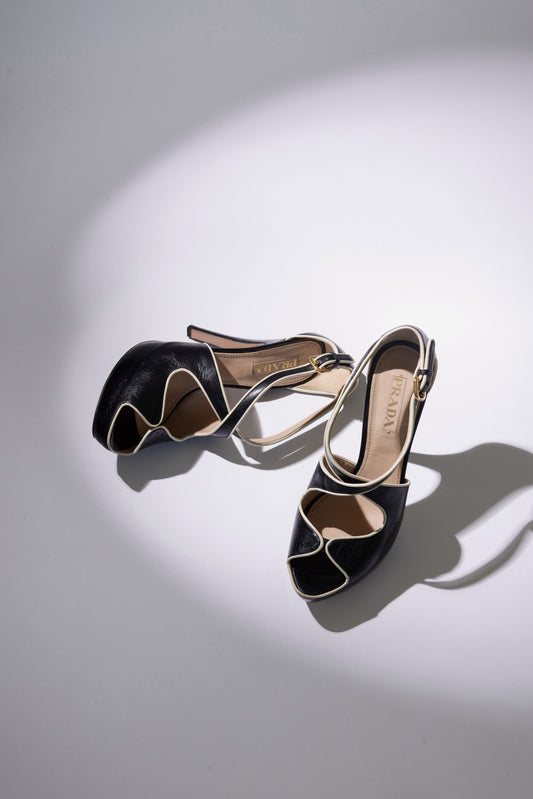 SANDALIAS BLACK & CREAM