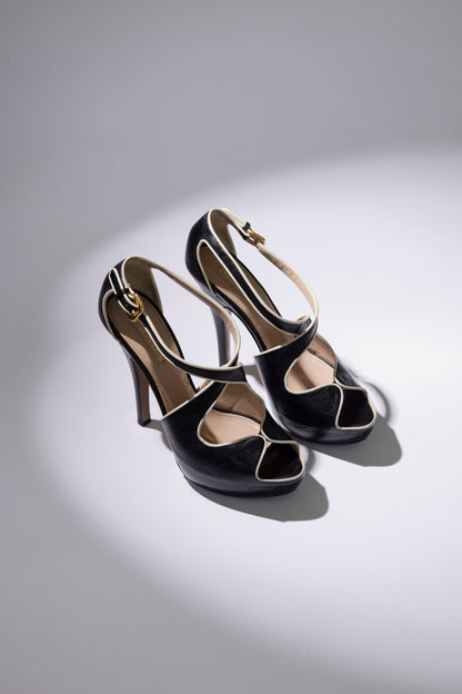 SANDALIAS BLACK & CREAM