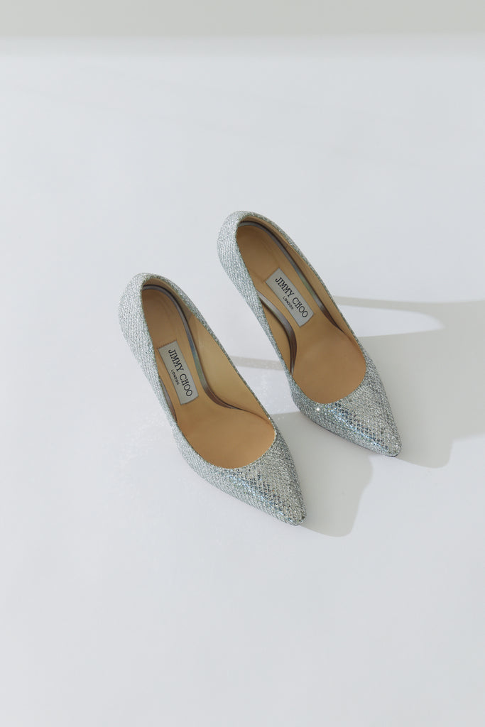 STILETTO ROMY SILVER GLITTER