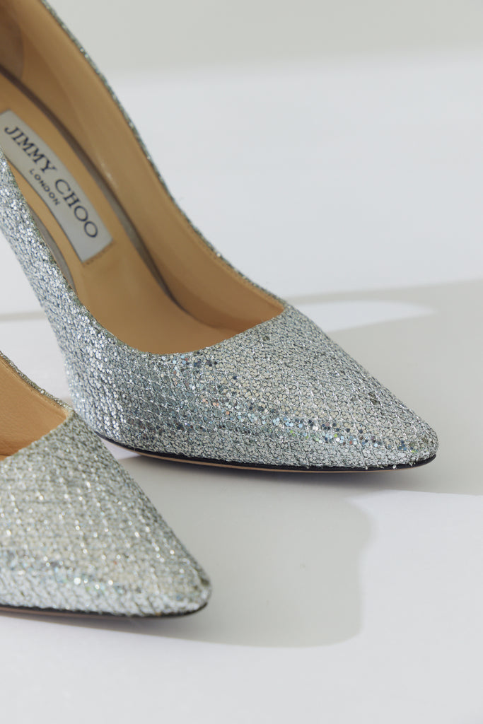 STILETTO ROMY SILVER GLITTER