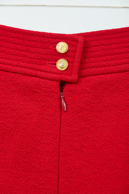 POLLERA LÁPIZ CHANEL EN ROJO CARMÍN (CONJUNTO) [ARCHIVO]