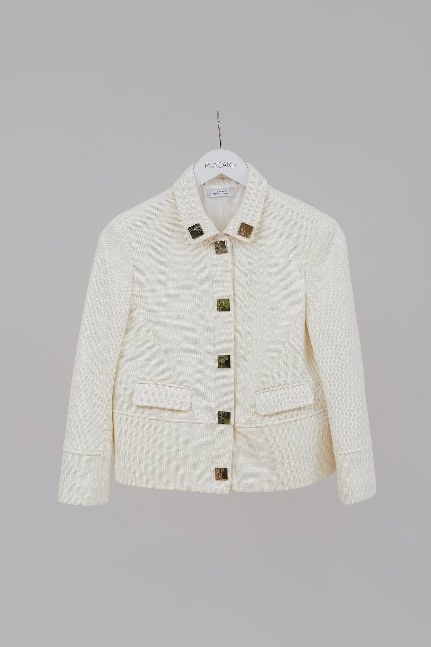 CHAQUETA EN TWEED CON BOTONES NEOCLÁSICOS "GREEK KEY"  [ARCHIVO]