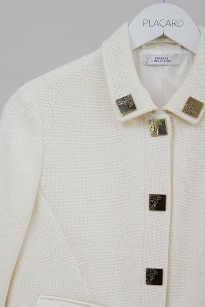 CHAQUETA EN TWEED CON BOTONES NEOCLÁSICOS "GREEK KEY"  [ARCHIVO]