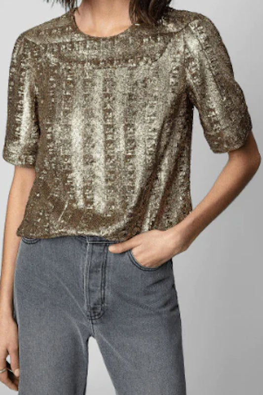 BLUSA TOYSSE SEQUINS BRONZE