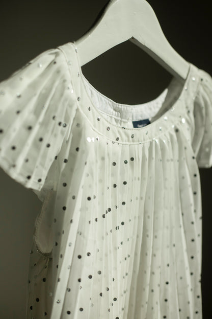 VESTIDO PUNTOS PLATEADOS PETIT